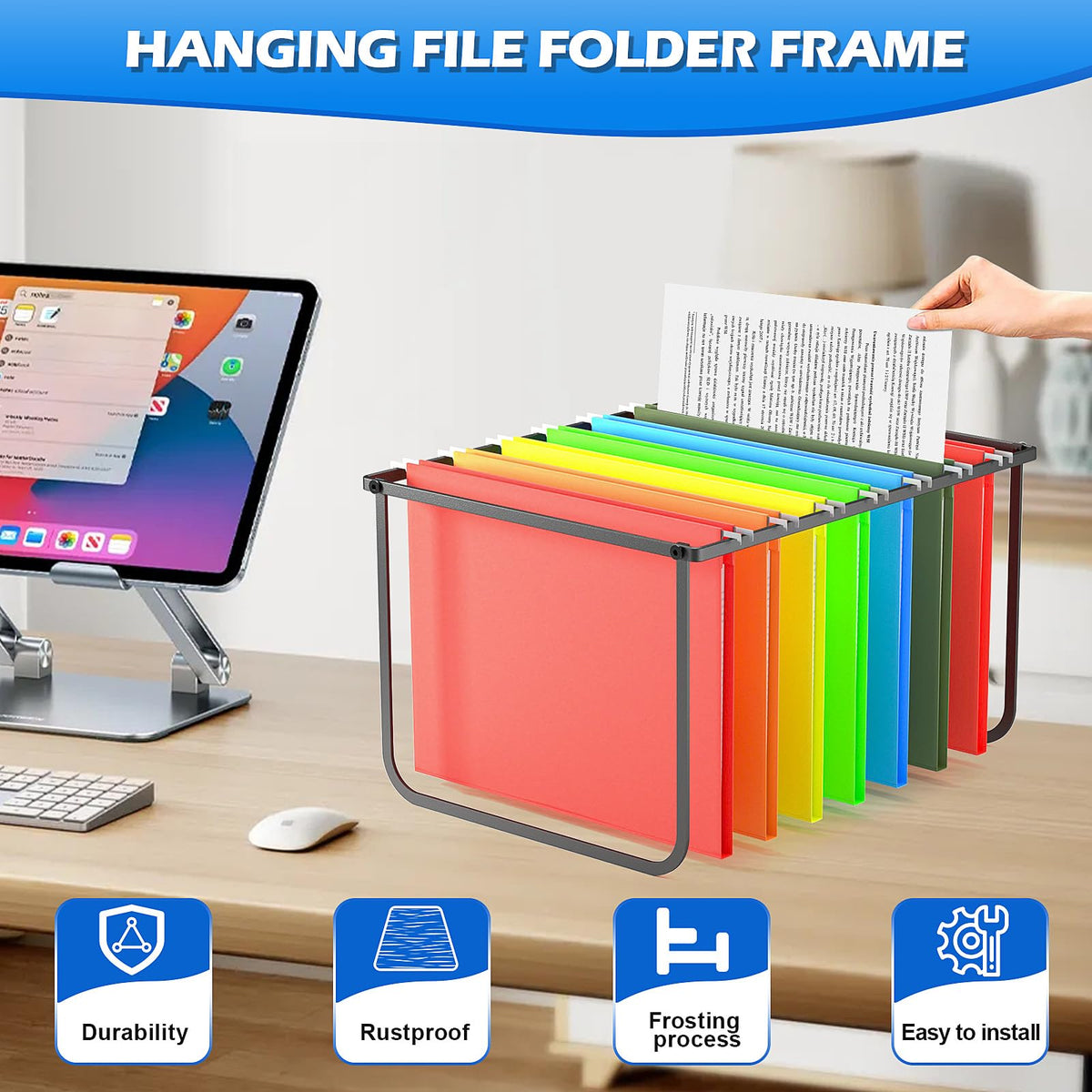 Black Metal Hanging File Folder Frame V838