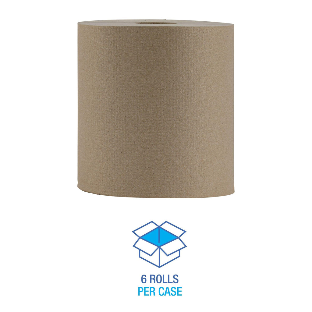 Hardwound Paper Towels, 6 Rolls, 1-Ply, 8" x 800 ft, Natural H429398