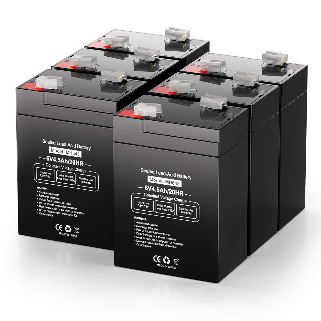 6V 4.5Ah Rechargeable SLA AGM Battery, 6 Pack M8922