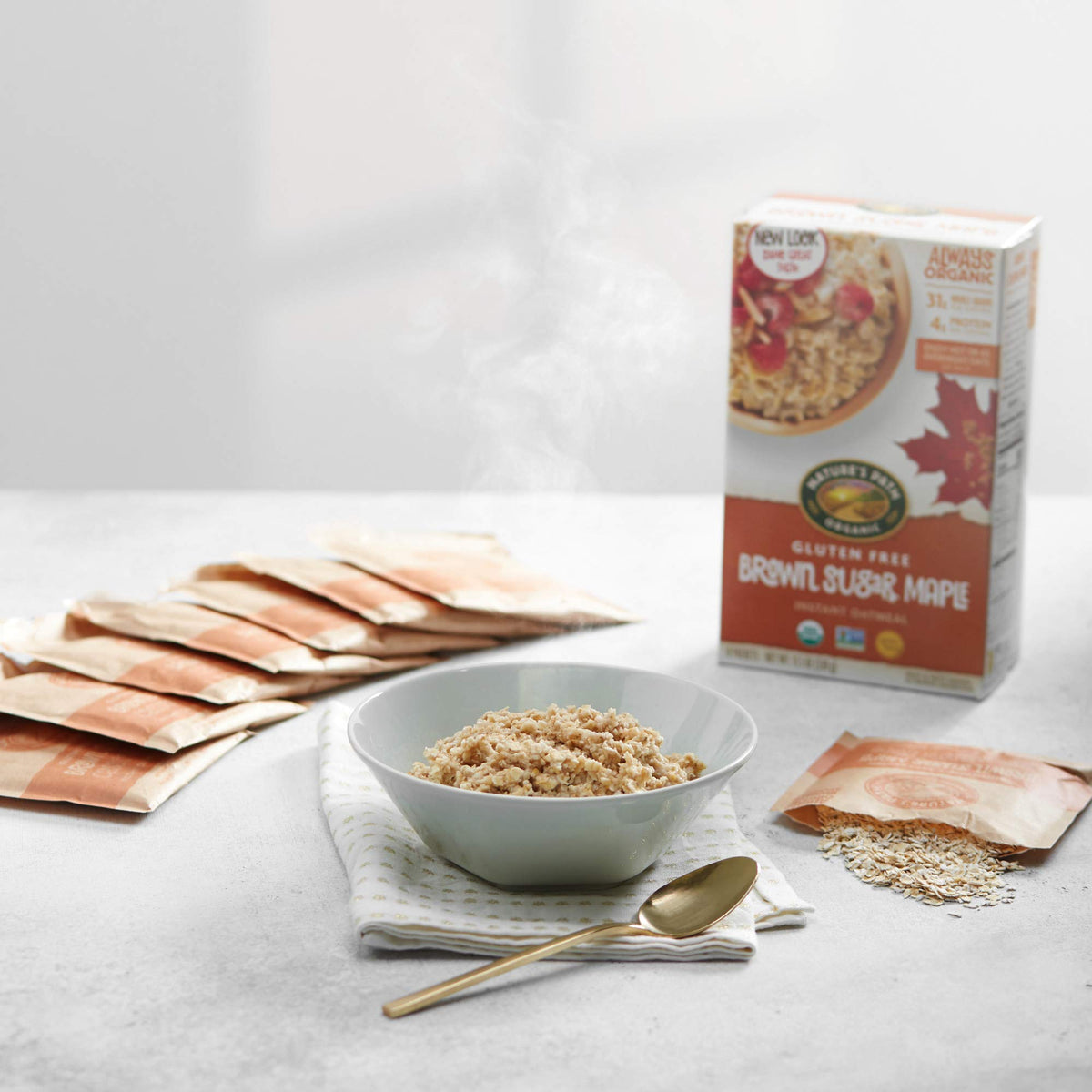 Organic Gluten Free Brown Sugar Maple Instant Oatmeal 32 Packet O75610