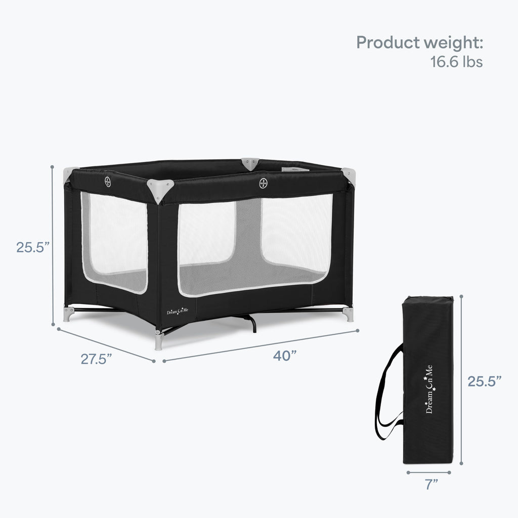 Portable Playard with Carry Bag, Black F725