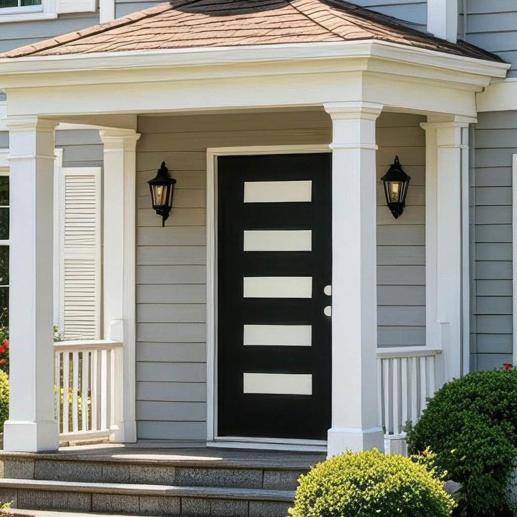 36" x 80" Left Hand Inswing Exterior Door with White Frame Q9483