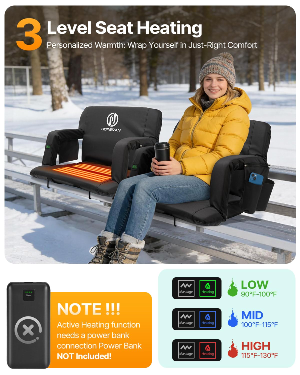 Massage Heated Stadium Seats for Bleachers P9511