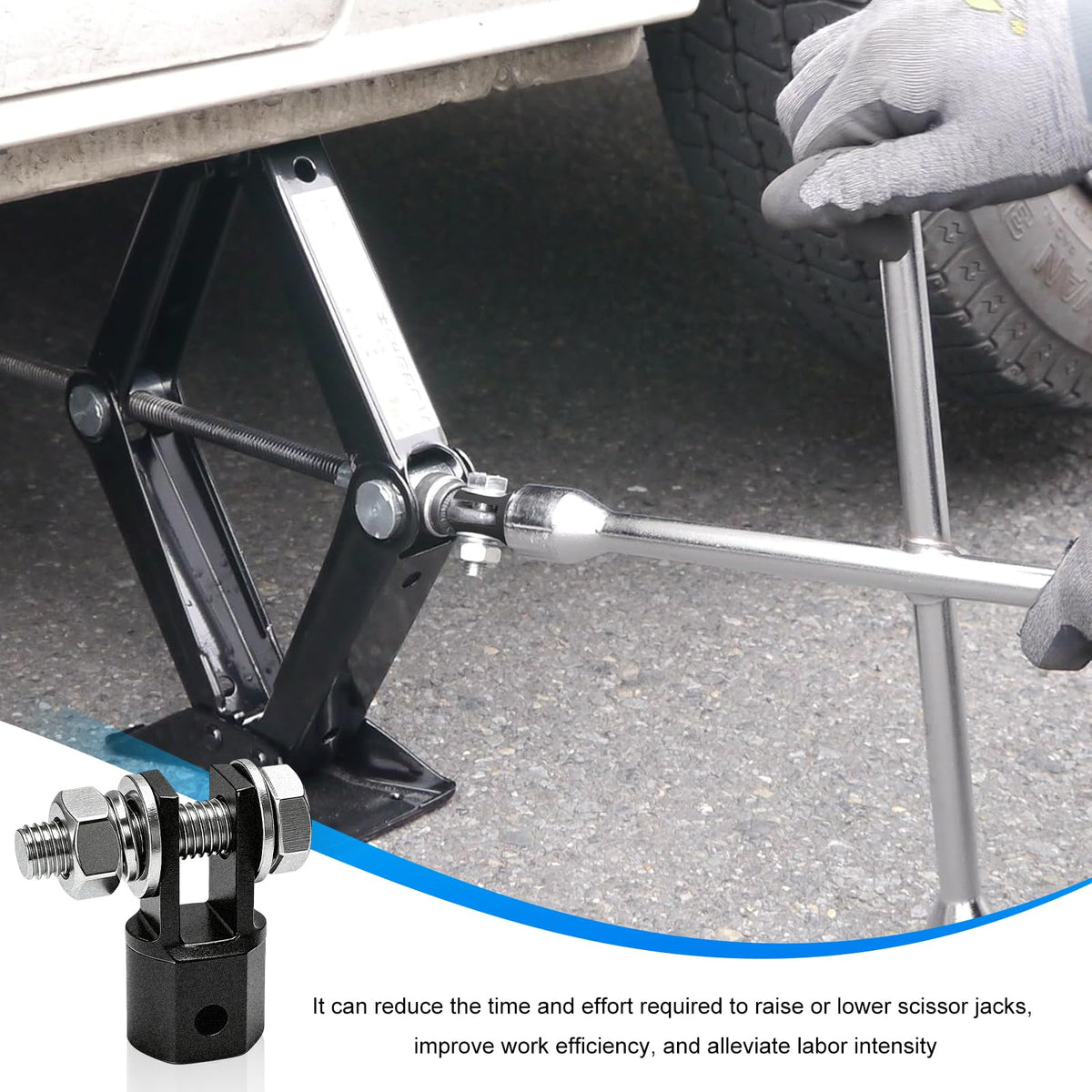 Scissor Jack Drill Adapter for 1/2 Inch Impact Wrench D17114