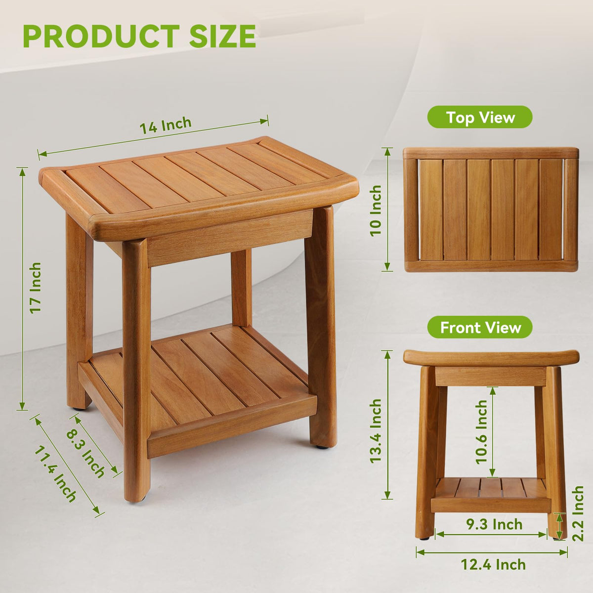 Waterproof Wooden Teak Shower Bench Q906