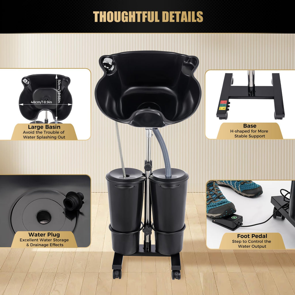 Portable Shampoo Bowl with Electric Pump P328