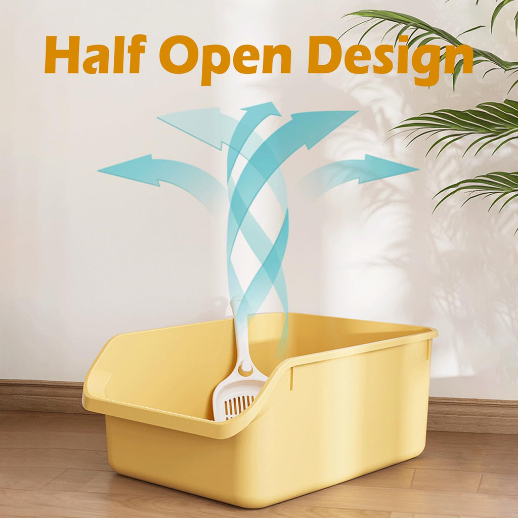 Large Cat Litter Box with High Sides and Low Entry V437102