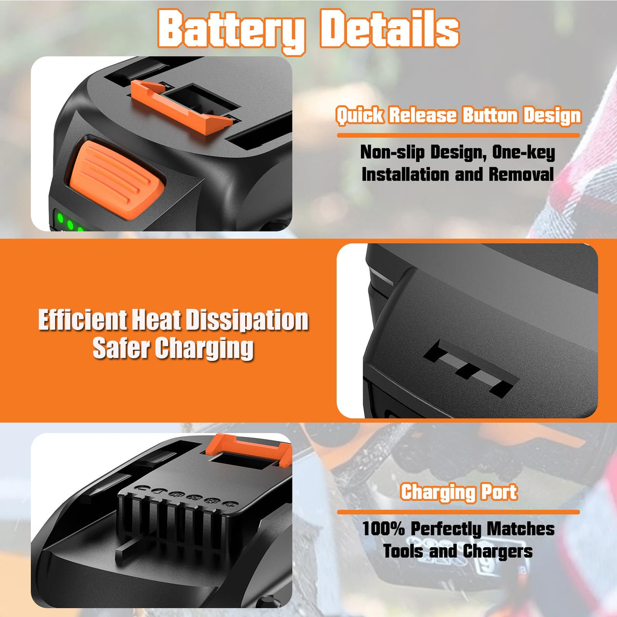 20V Lithium-ion Replacement Battery J10825