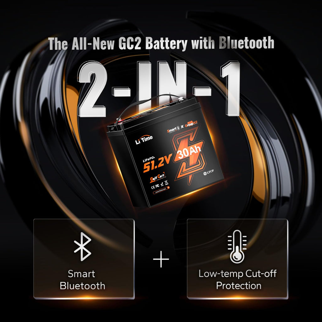 4 Pack 48V 30Ah LiFePO4 Lithium Battery with Bluetooth M2042