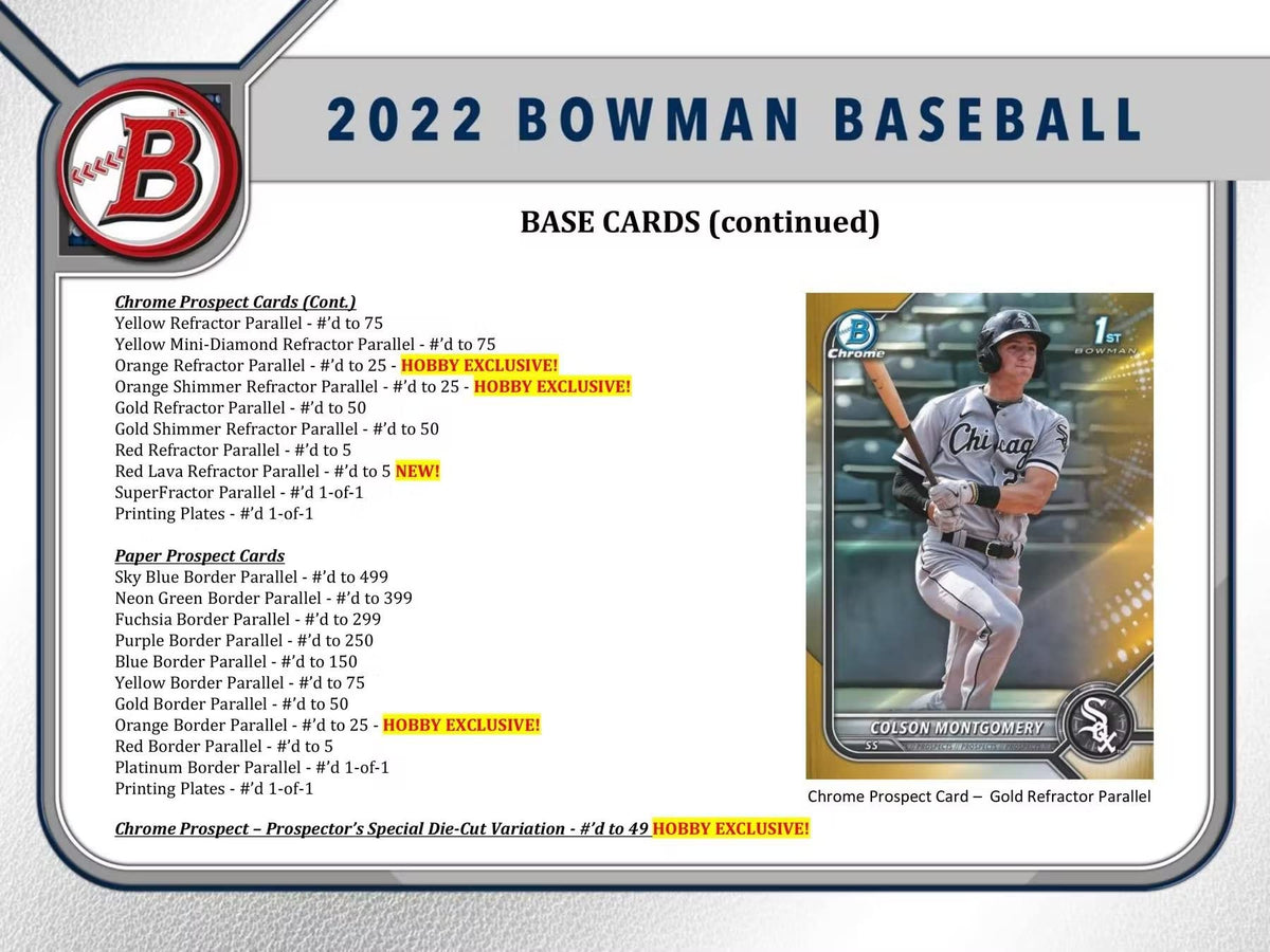 2022 Bowman Baseball Trading Card Mega Box E8675
