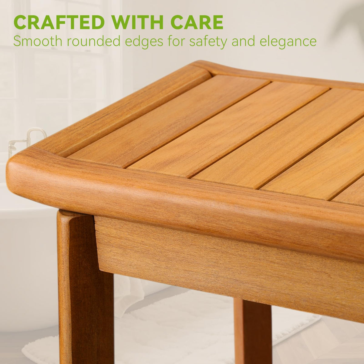 Waterproof Wooden Teak Shower Bench Q906