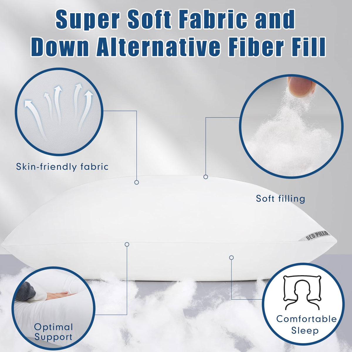 King Size 2 Pack Bed Pillows M685