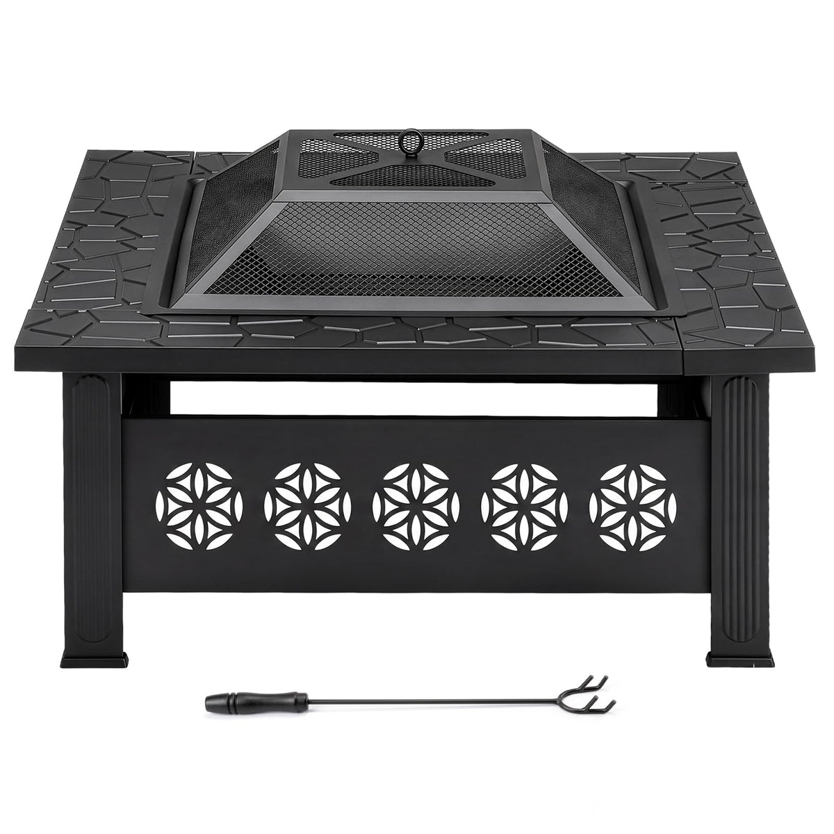 32 Inch Square Wood Burning Fire Pit Table A15671