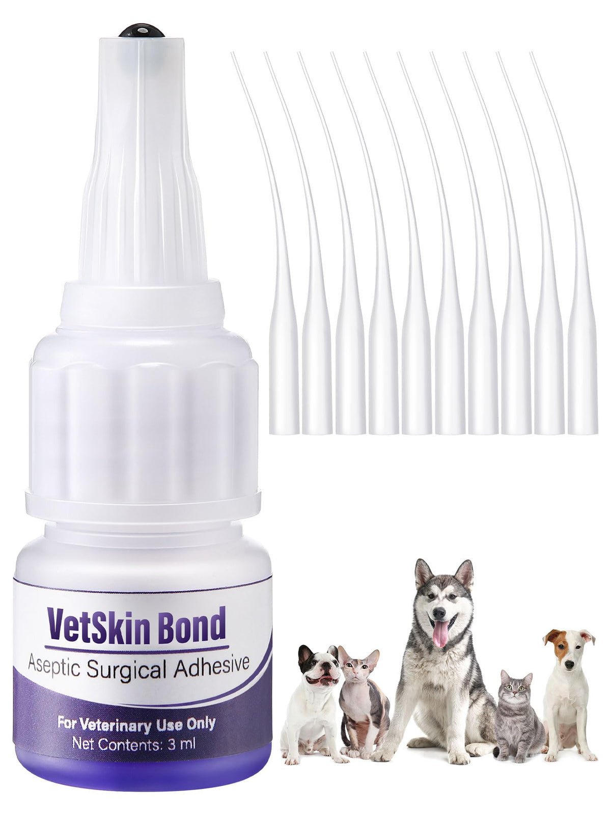 3ml Veterinary Surgical Skin Glue with 10 Applicators H9116