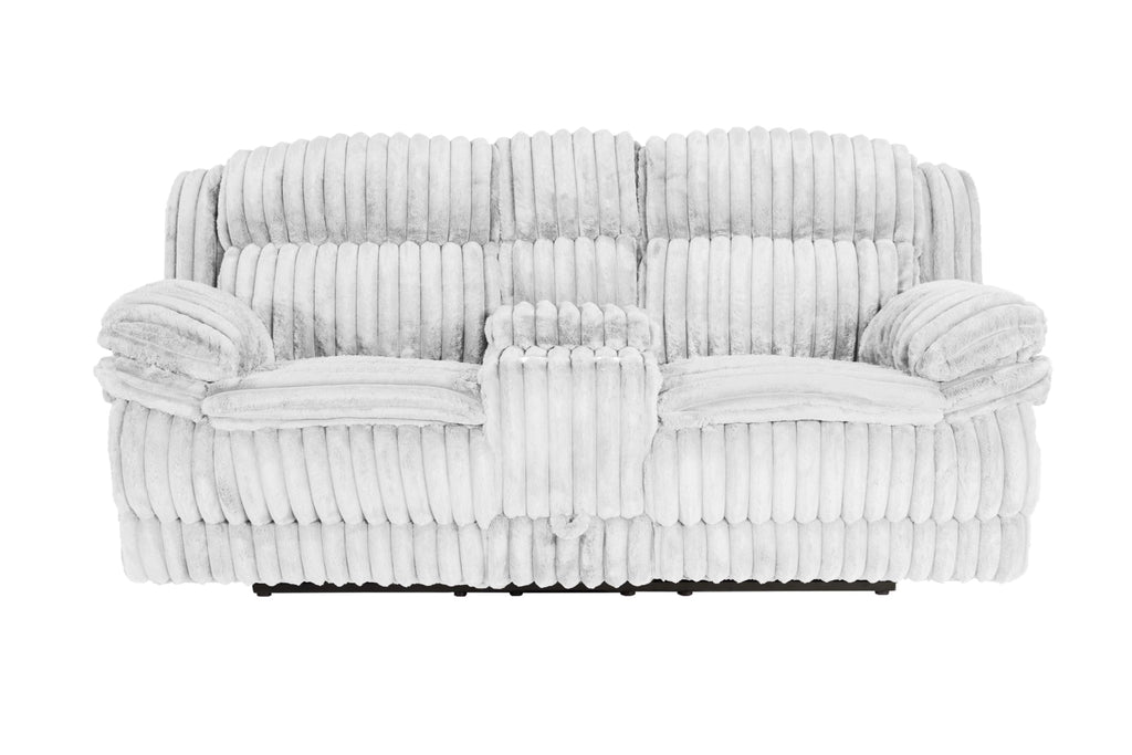 Light Gray Corduroy Manual Motion Loveseat Z81486