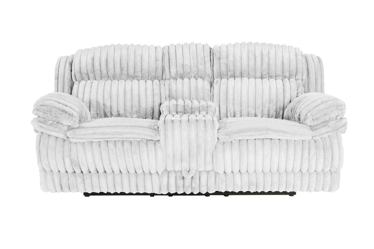 Light Gray Corduroy Manual Motion Loveseat Z81486