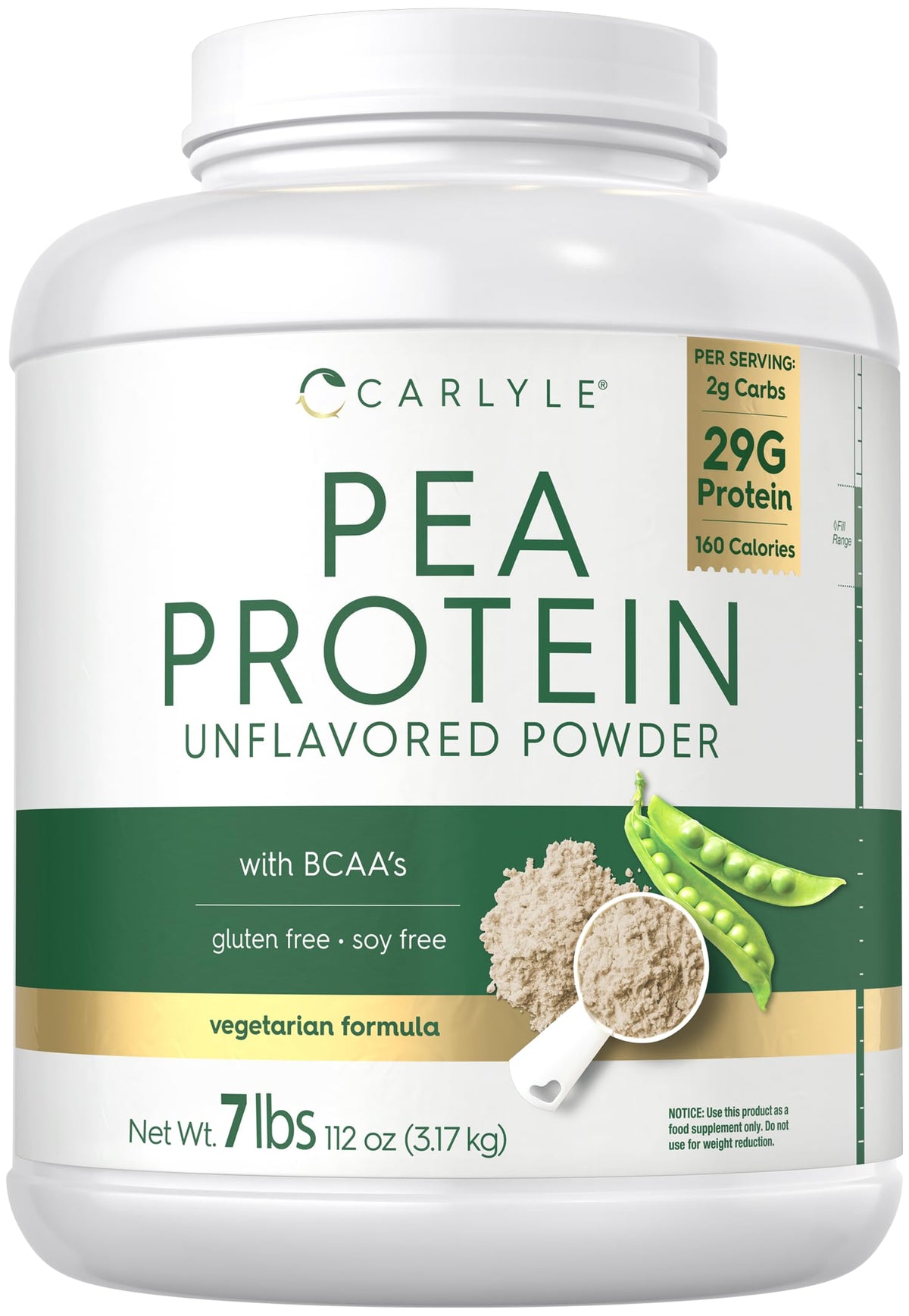 Pea Protein Isolate Powder 7lb Unflavored M33846