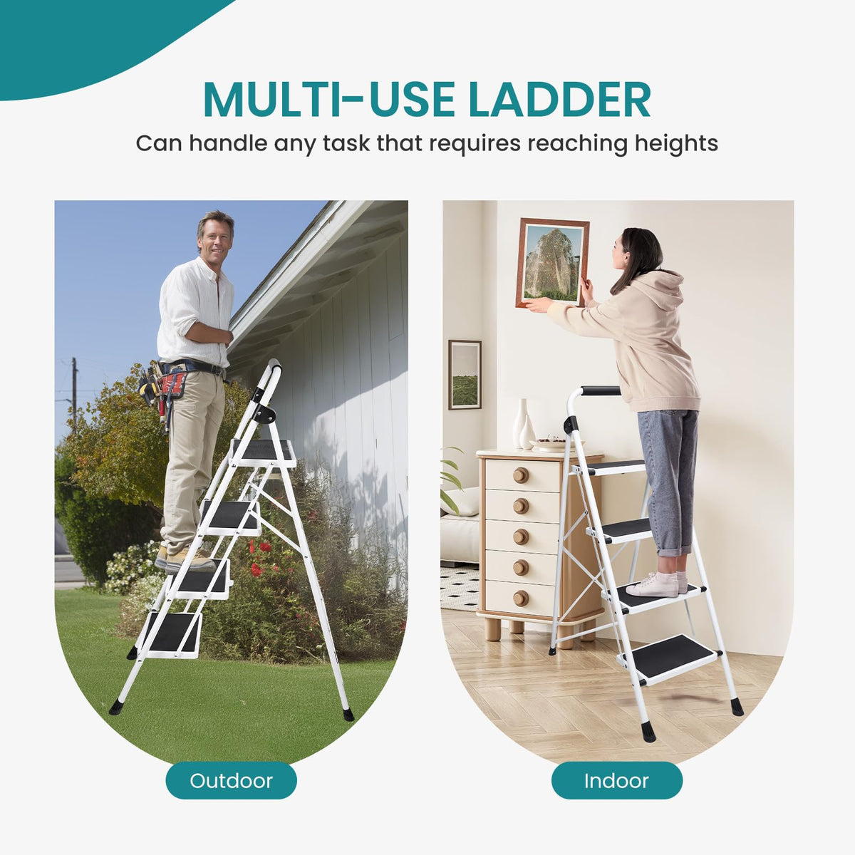 4 Step Foldable Step Stool with Anti-Slip Pedal P791