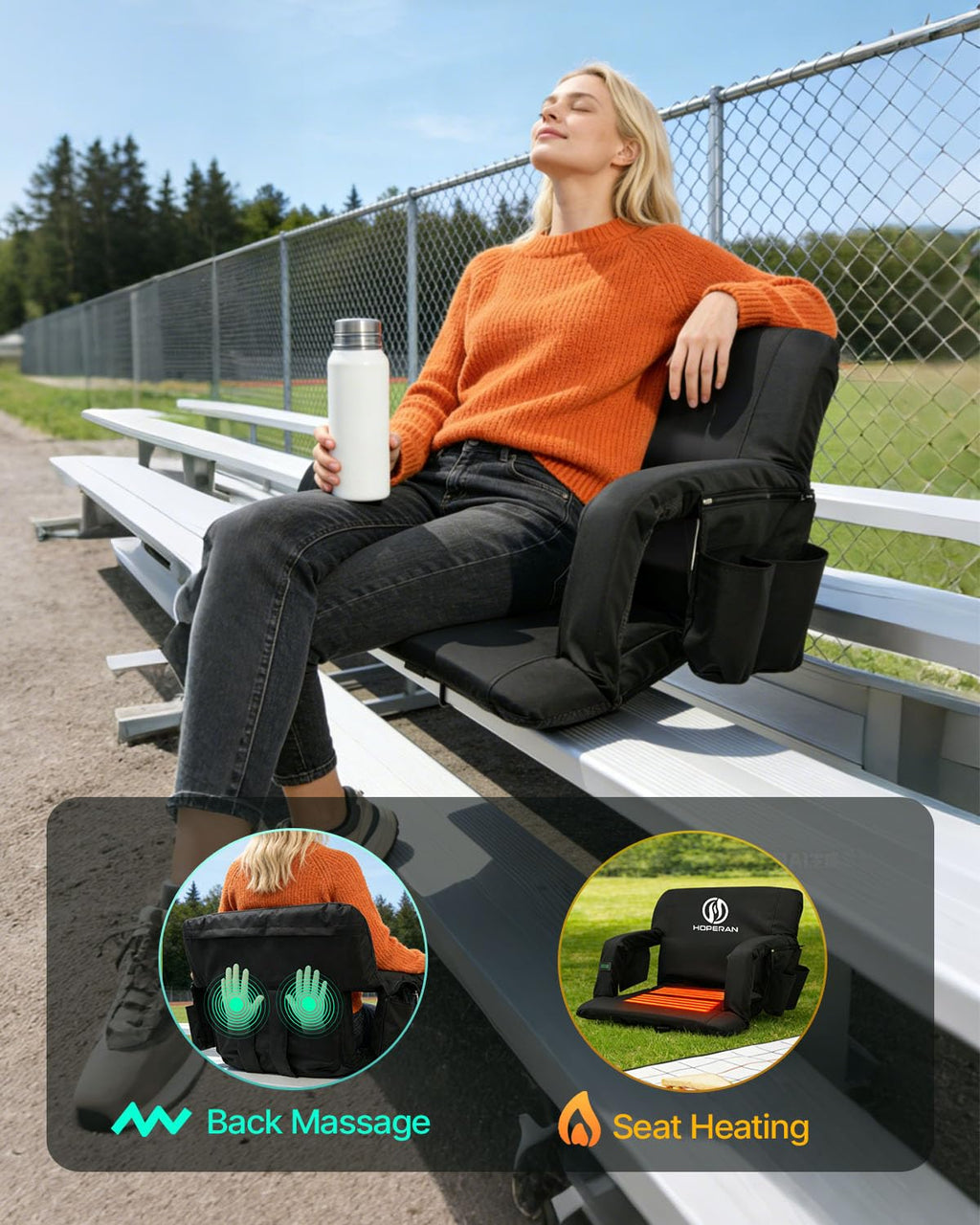 Massage Heated Stadium Seats for Bleachers P9511