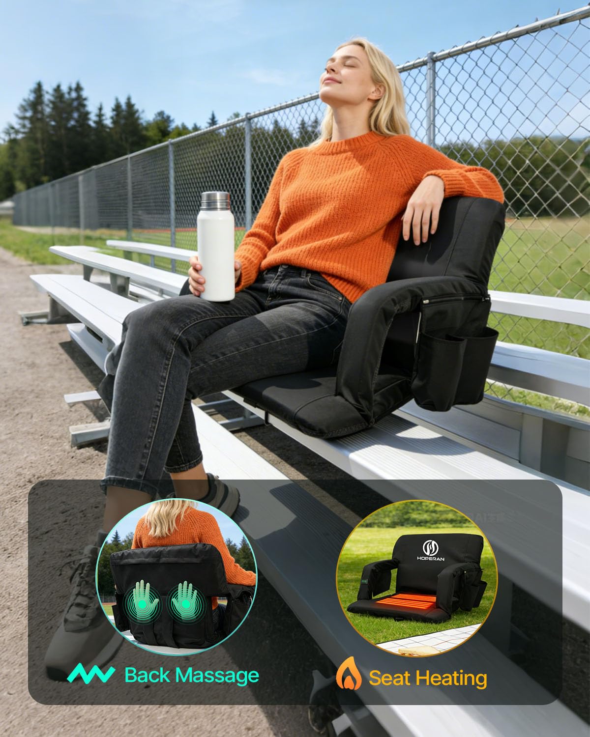 Massage Heated Stadium Seats for Bleachers P9511