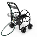 4-Wheel Portable Garden Hose Reel Cart with Storage Basket W509