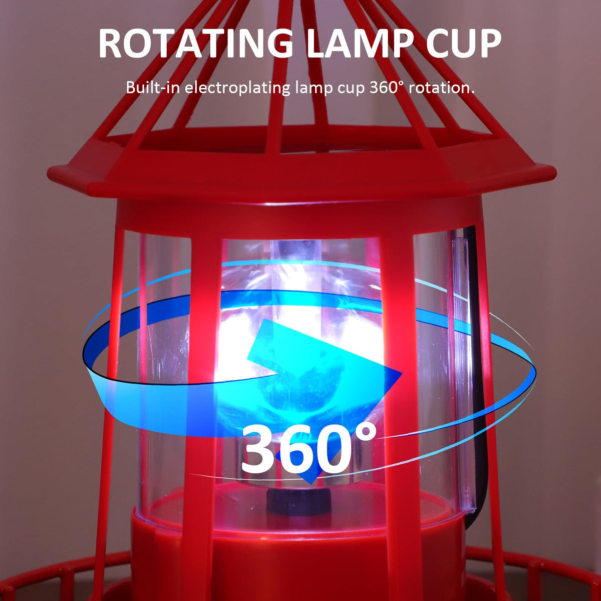 Rotating Metal Solar Lighthouse R9732