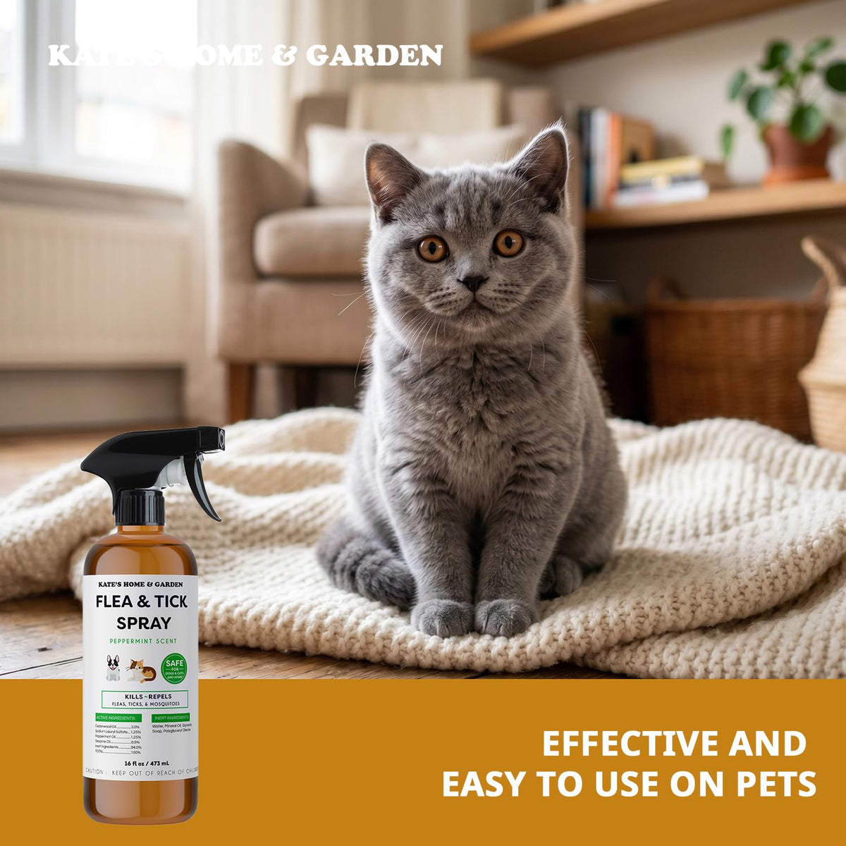 Flea and Tick Spray for Dogs & Cats 16oz C6558