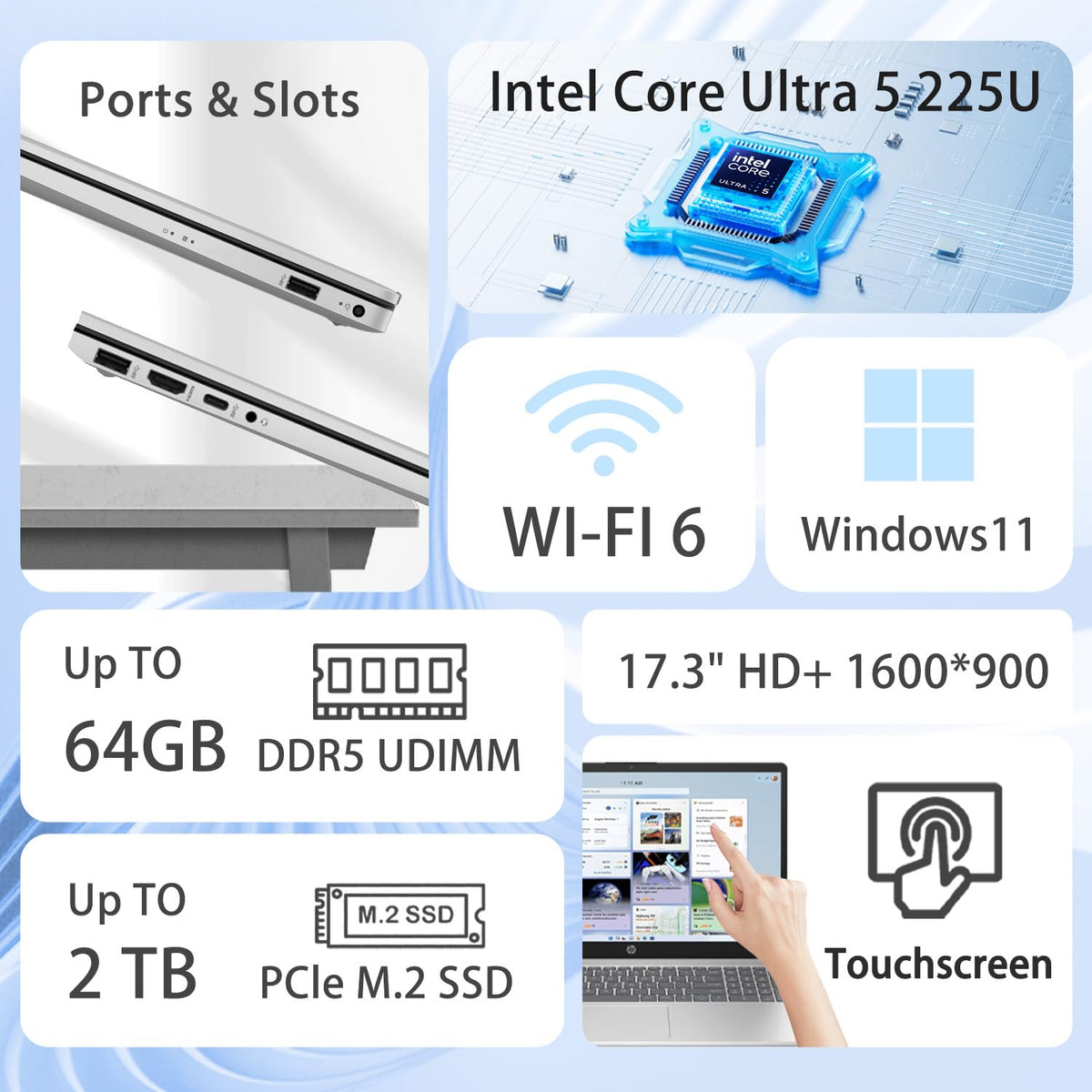 17.3" Touchscreen 16GB DDR5 1TB SSD Business Laptop W6931