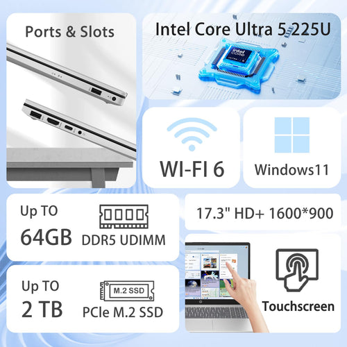 17.3" Touchscreen 16GB DDR5 1TB SSD Business Laptop W6931