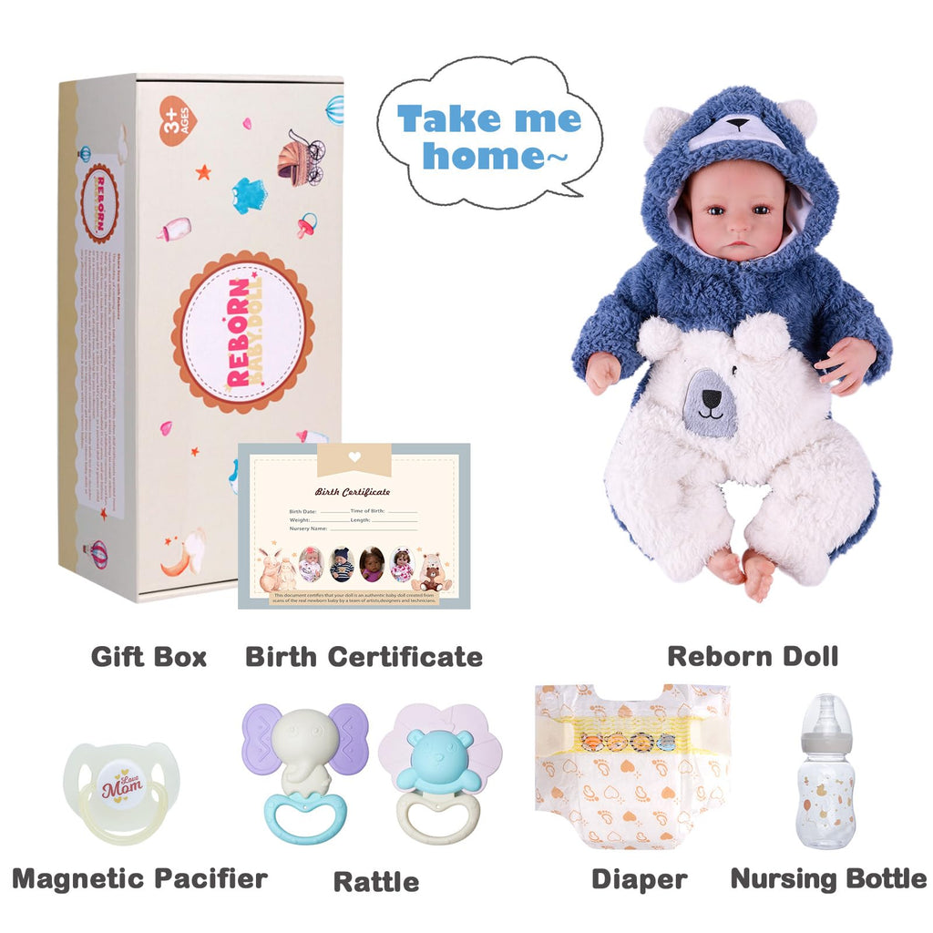 17 Inch Lifelike Reborn Baby Dolls Boy with Play Accessories O78815