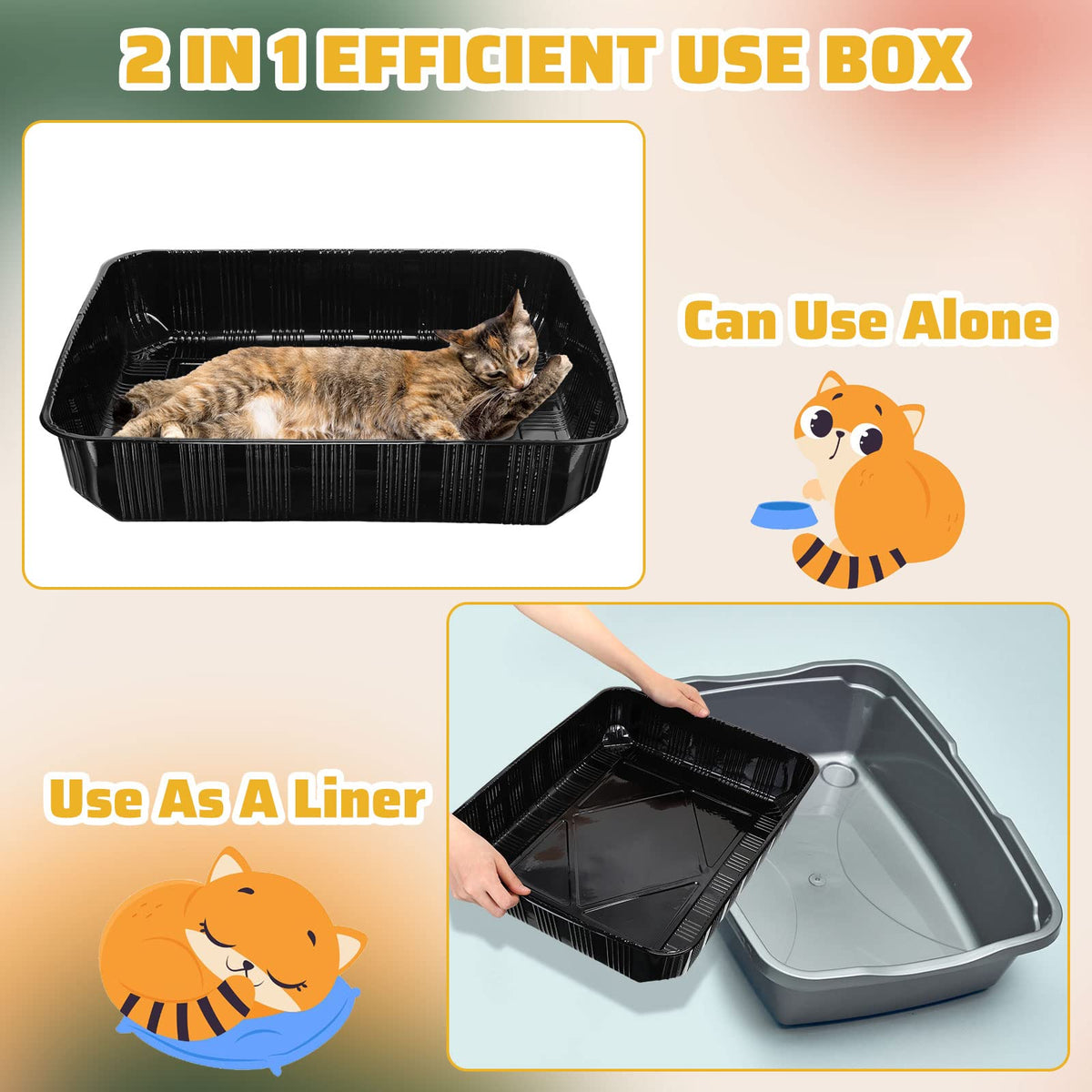 50 Pack Disposable Cat Litter Box D496