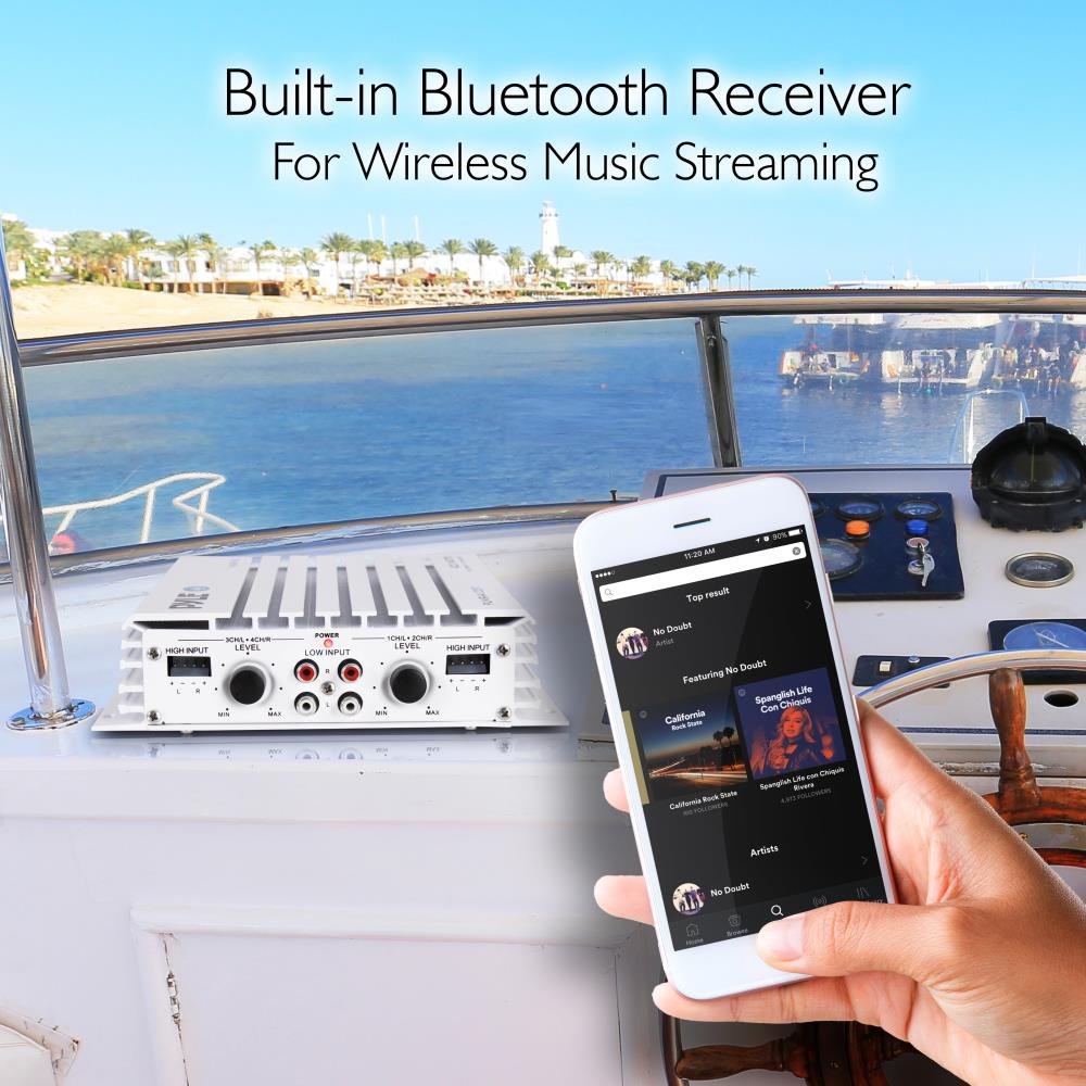Waterproof 4 Channel 400W Bluetooth Marine Amplifier Q52859