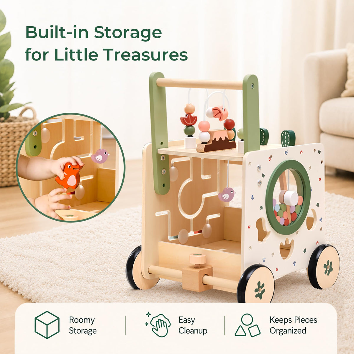 Wooden Baby Walker with Activity Center R242831