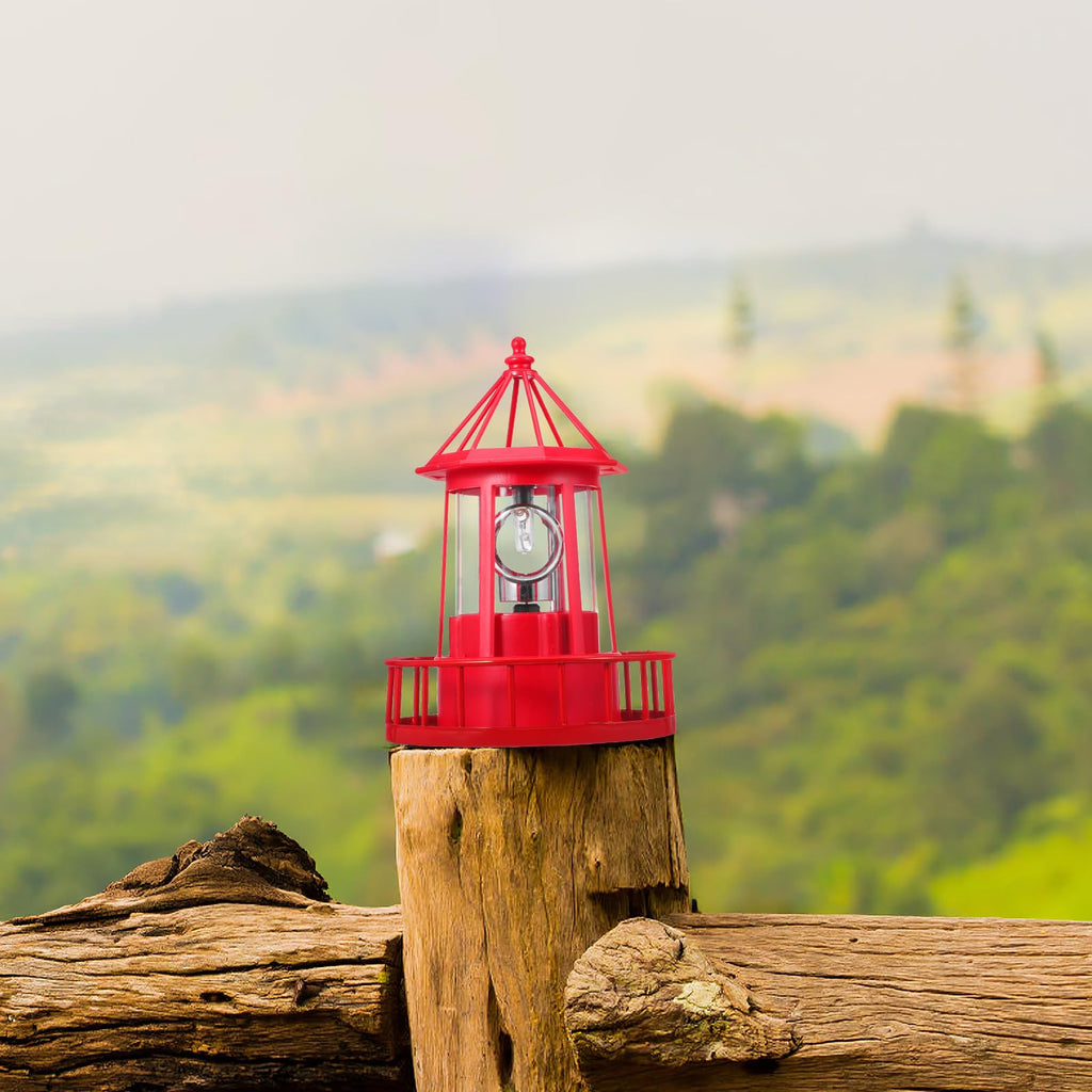 Rotating Metal Solar Lighthouse R9732