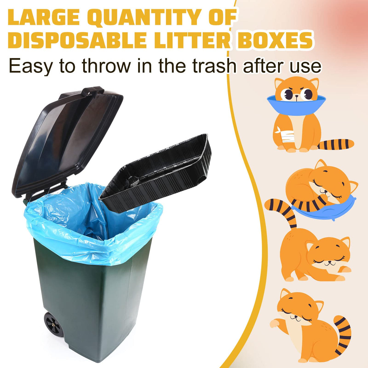 50 Pack Disposable Cat Litter Box D496
