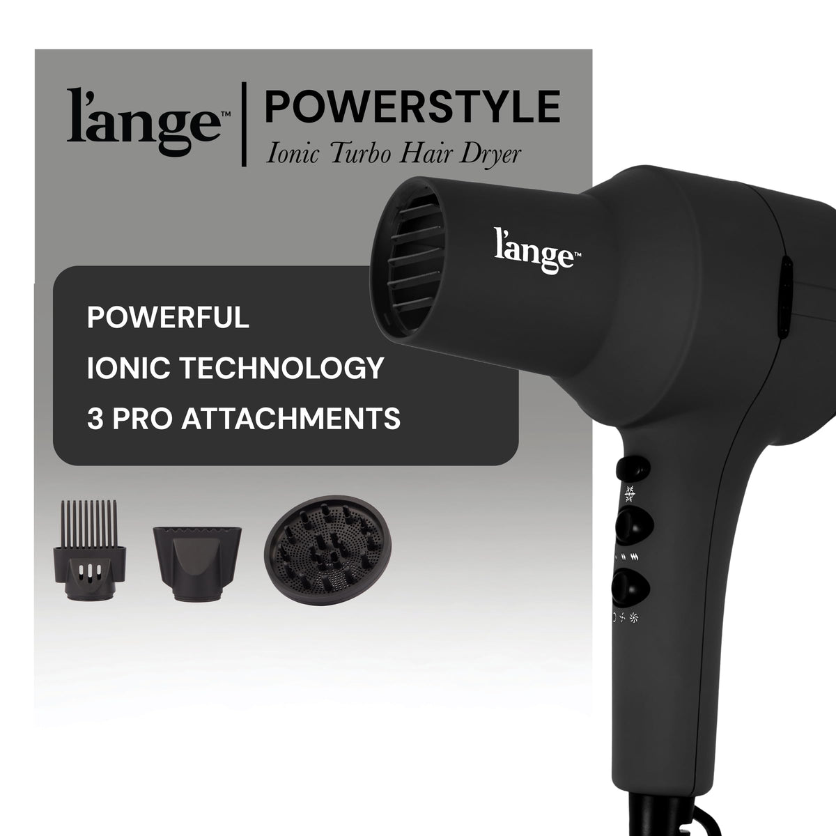 1875 Watt Ionic Hair Dryer with Diffuser & Concentrator, Black D5663