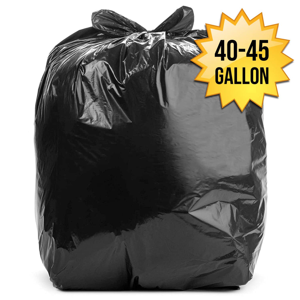 Black 40-45 Gal Trash Bags, 1.5 MIL, 100 Pk S47640