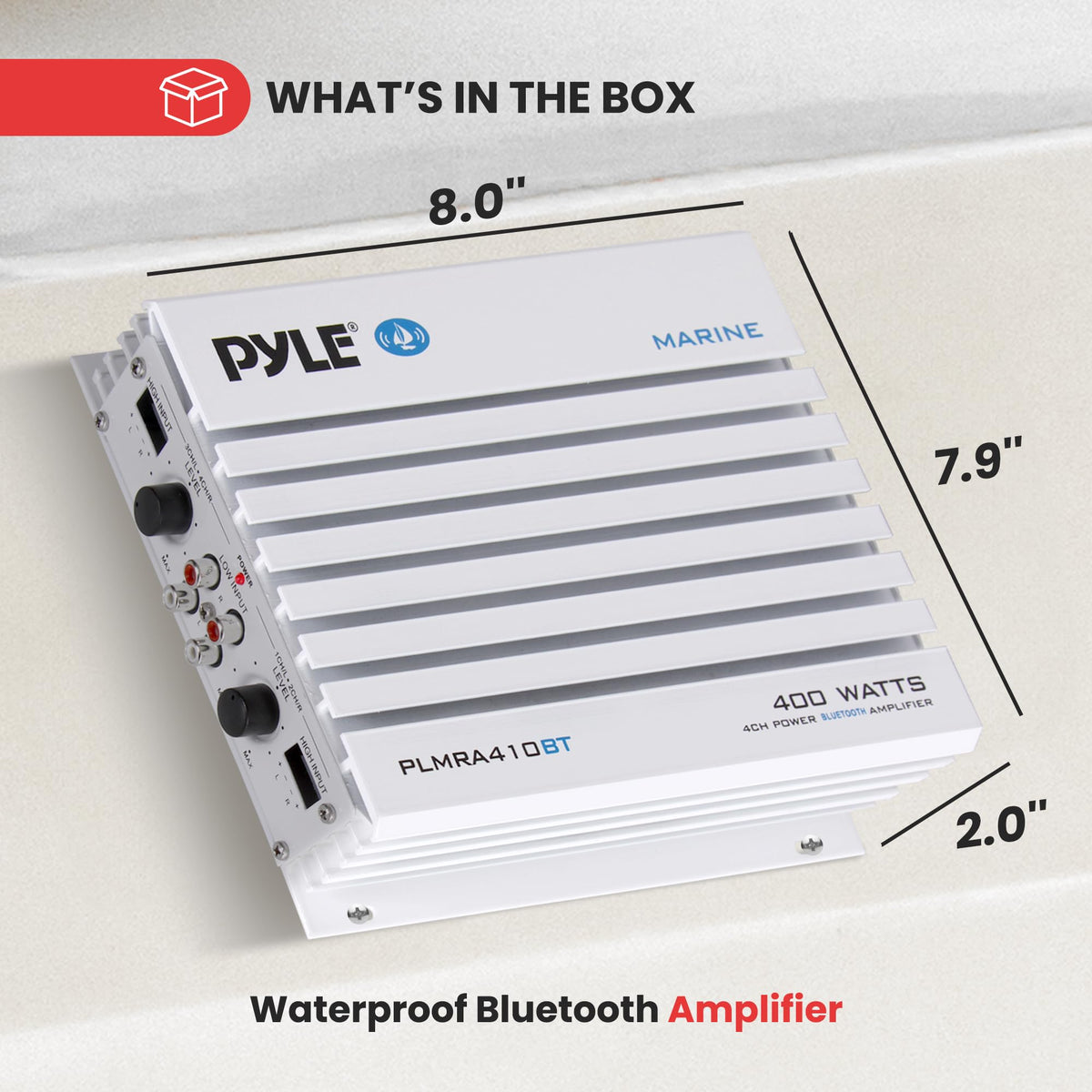 Waterproof 4 Channel 400W Bluetooth Marine Amplifier Q52859