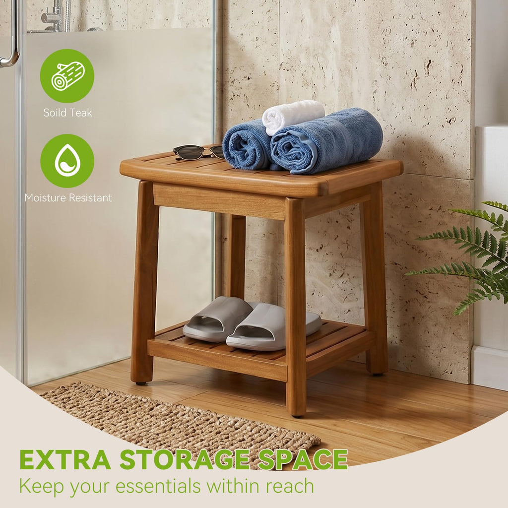 Waterproof Wooden Teak Shower Bench Q906