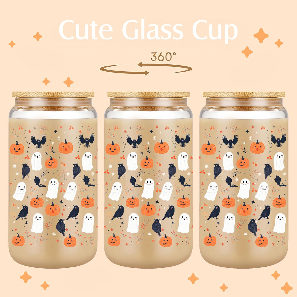 22oz Glass Tumbler with Lid & Straw J350391