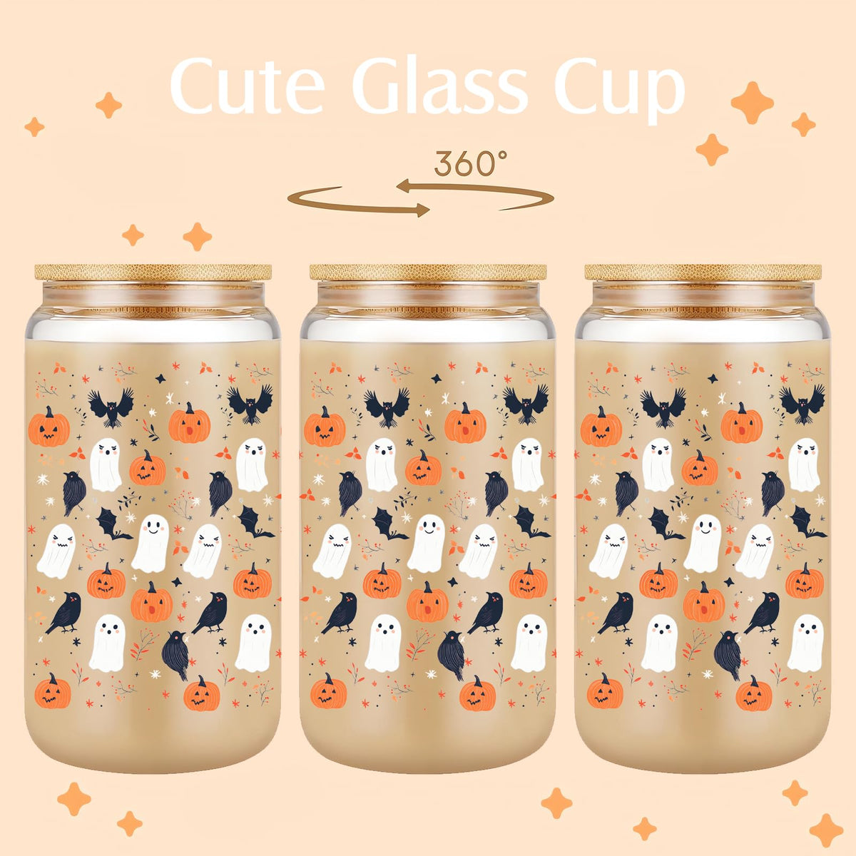 22oz Glass Tumbler with Lid & Straw J350391