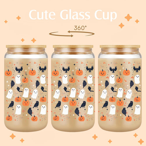 22oz Glass Tumbler with Lid & Straw J350391