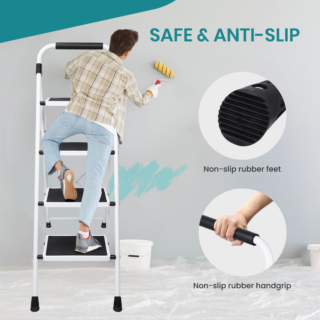 4 Step Foldable Step Stool with Anti-Slip Pedal P791