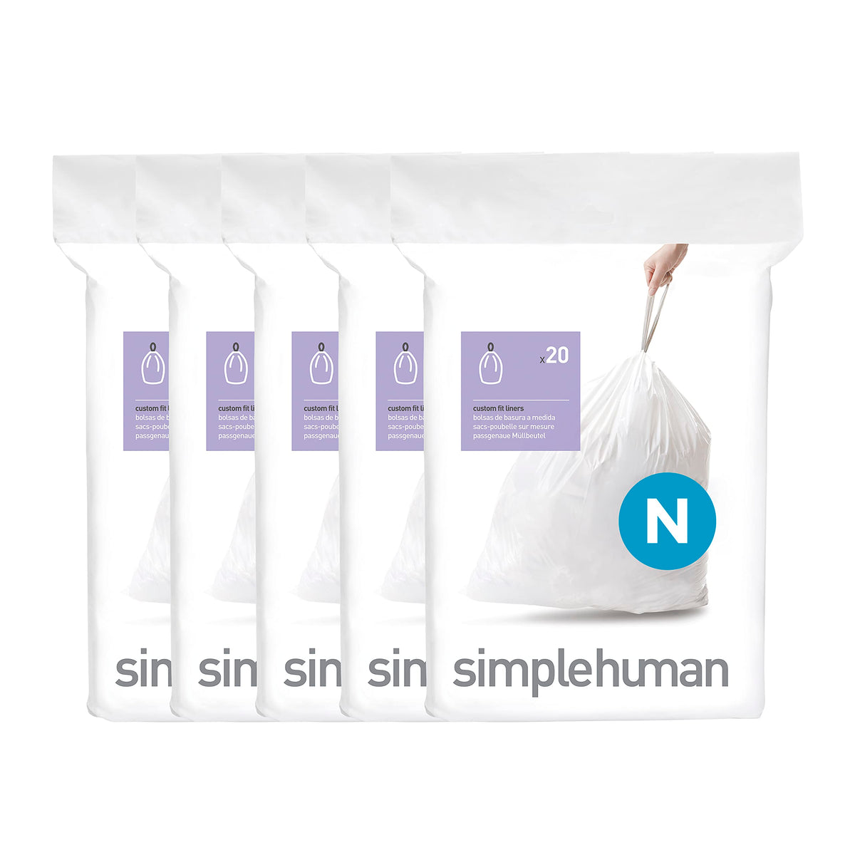 100 Count Drawstring Kitchen Trash Bags, 40-50 Liter, White E716828