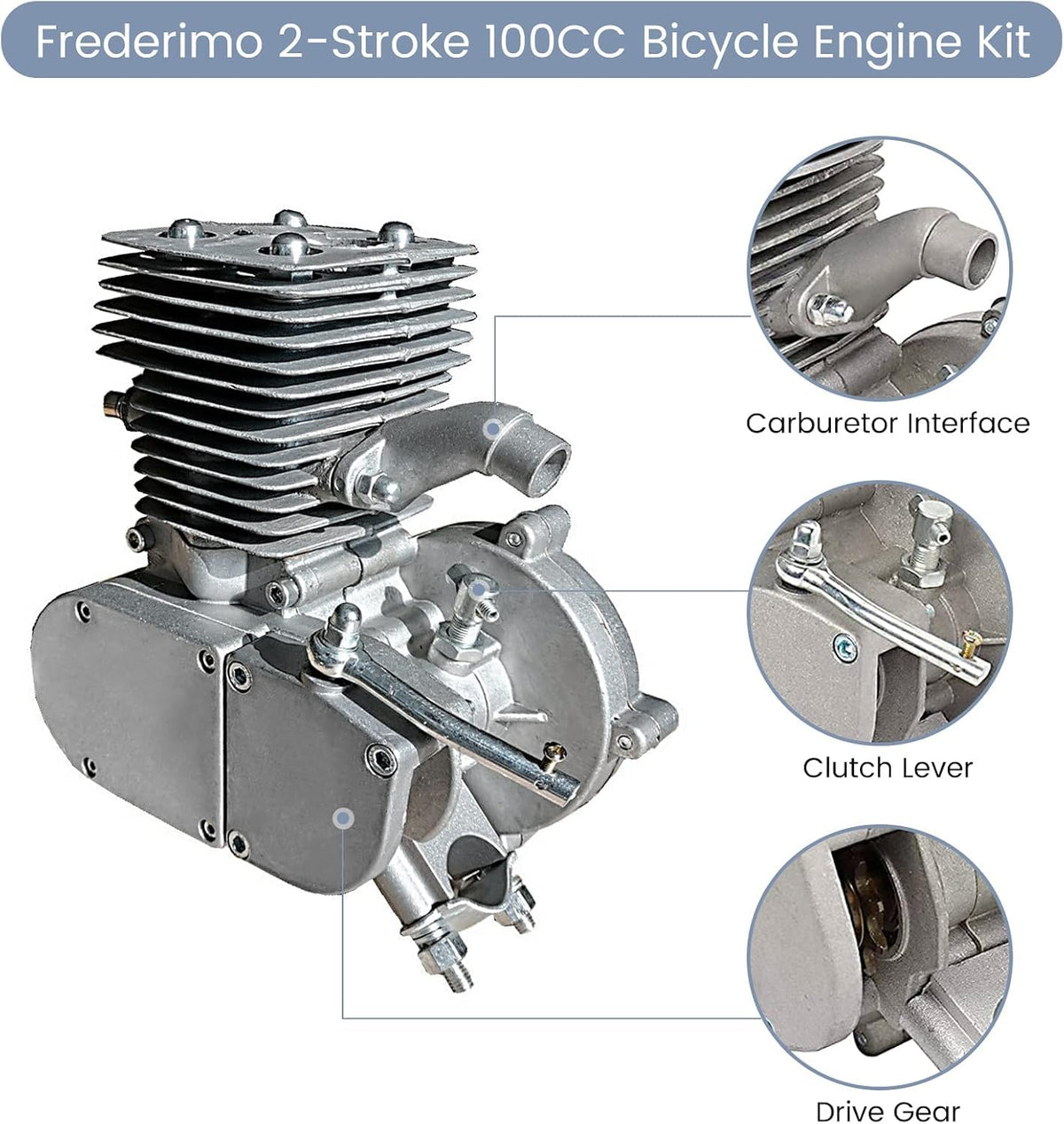 2-Stroke 100cc Air-Cooling Bicycle Engine Kit D297