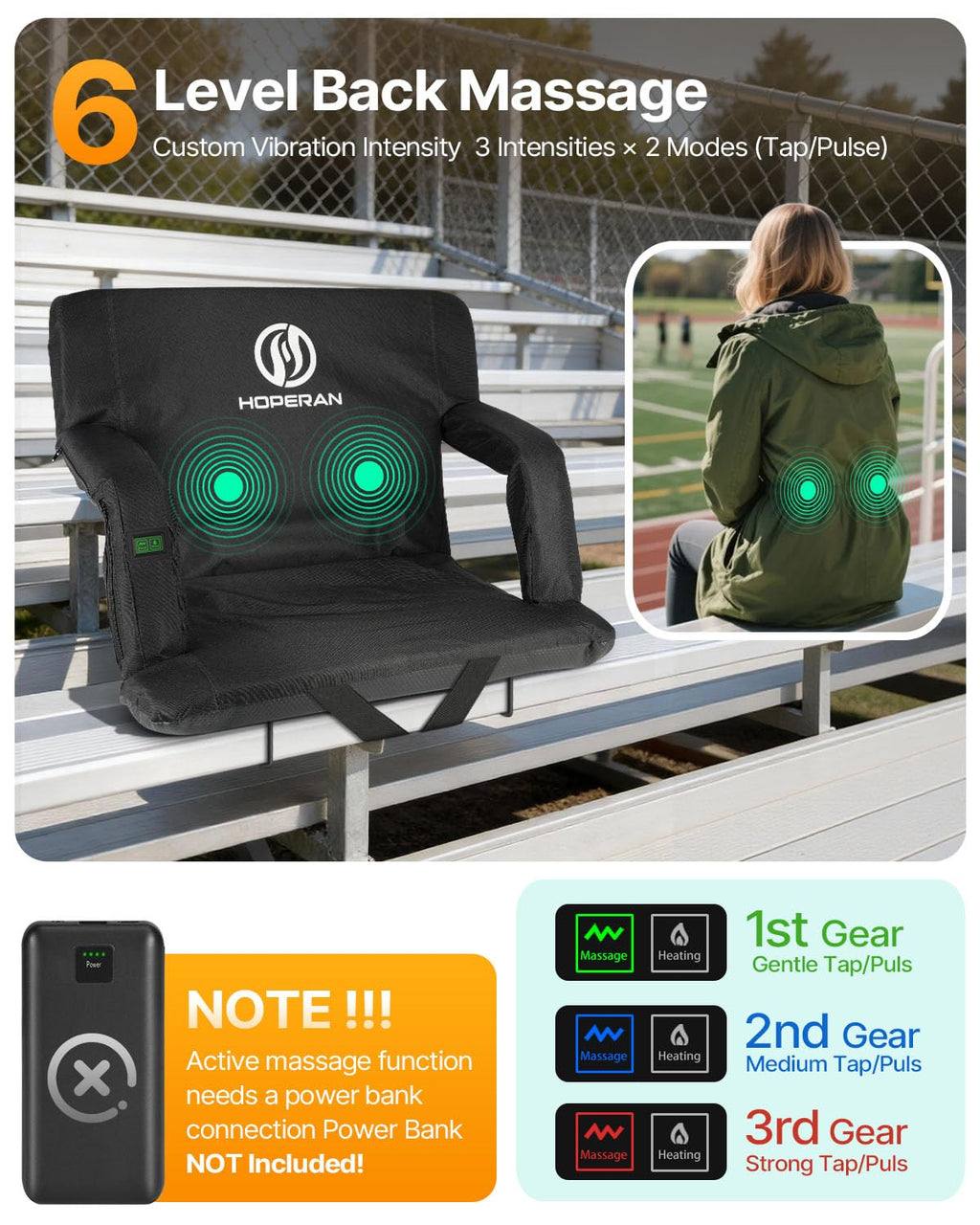 Massage Heated Stadium Seats for Bleachers P9511