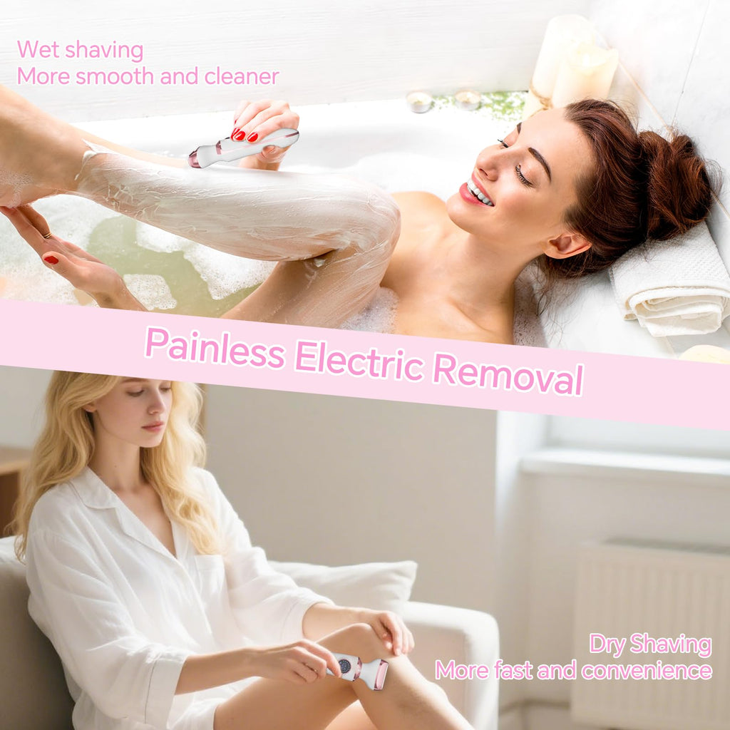 Electric Razor for Women, 4-in-1 Bikini Trimmer & Body Shaver, Rechargeable Wet/Dry F772