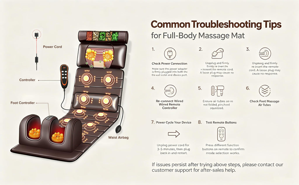 Full Body Massage Mat with Heat Kneading & Vibration R104