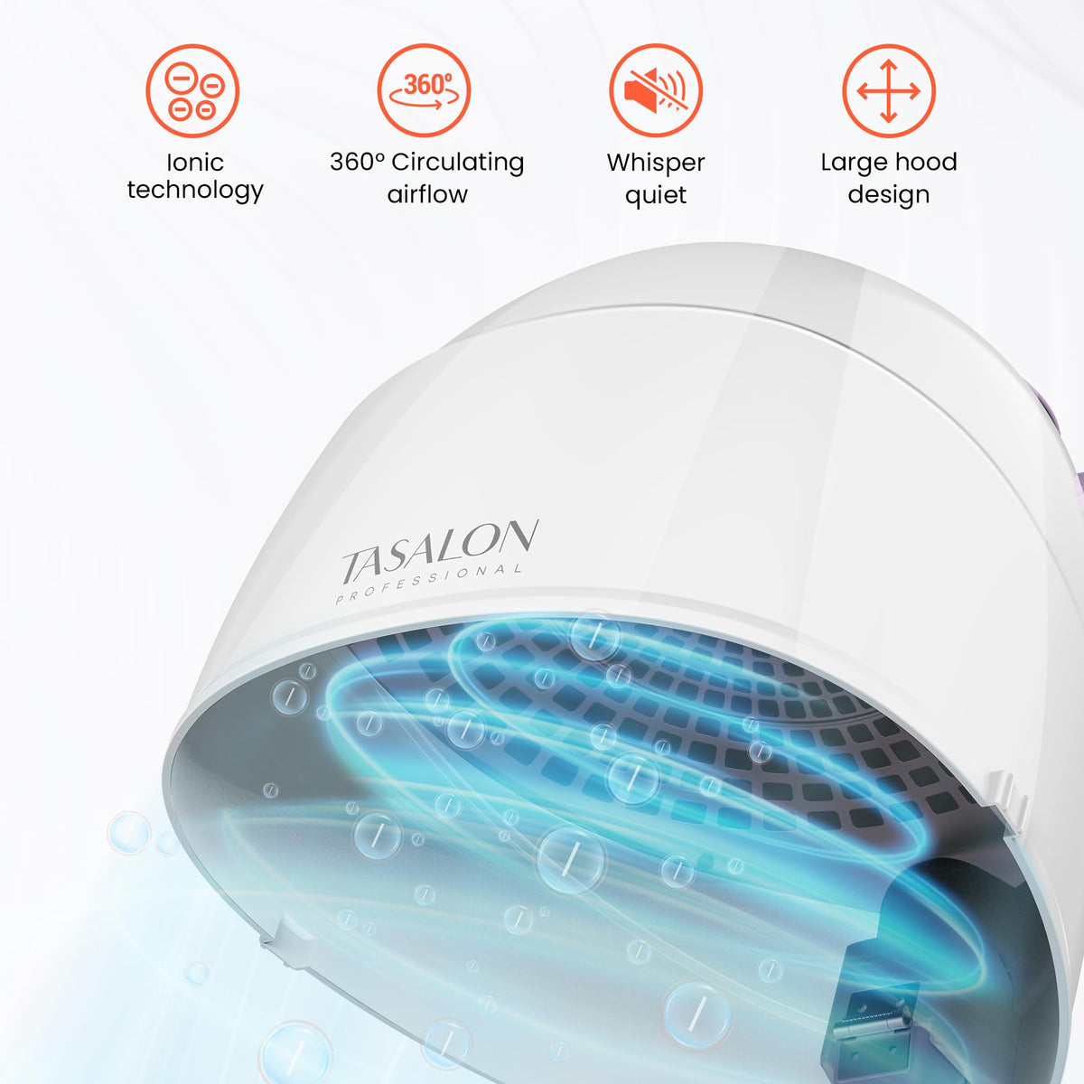 1875W Ionic Hooded Hair Dryer with 3 Heating Settings Y780