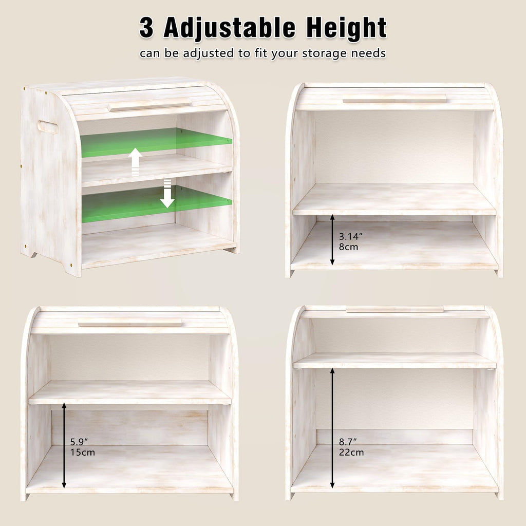 Bamboo Roll Top Bread Box J82898
